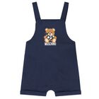 طقم دونغرى بالشعار بطبعه تيدى بير باللون الابيض والكحلى, 1, hi-res