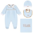 طقم هدية مدس للأولاد بطبعة الخريطة باللون الأبيض و الأزرق, 2, hi-res