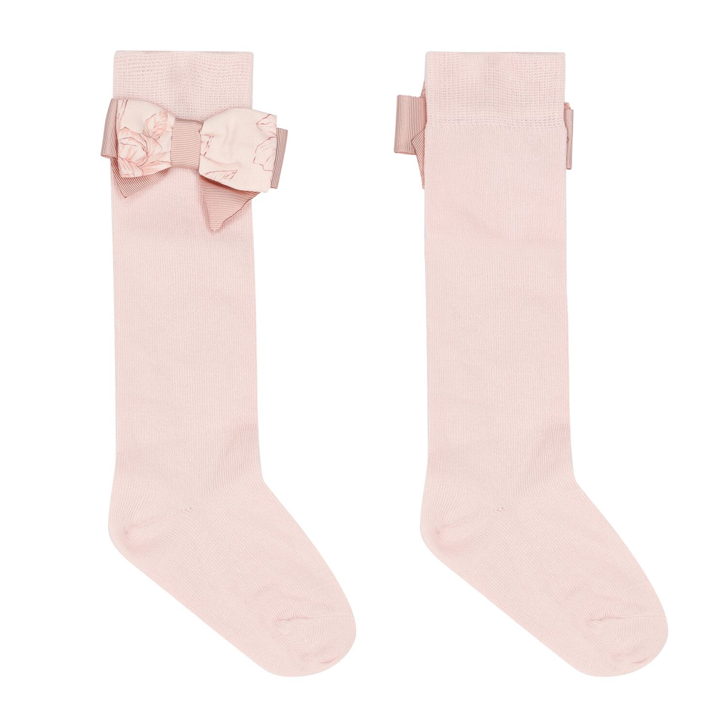 Girls Pink Bow Socks, 1, hi-res