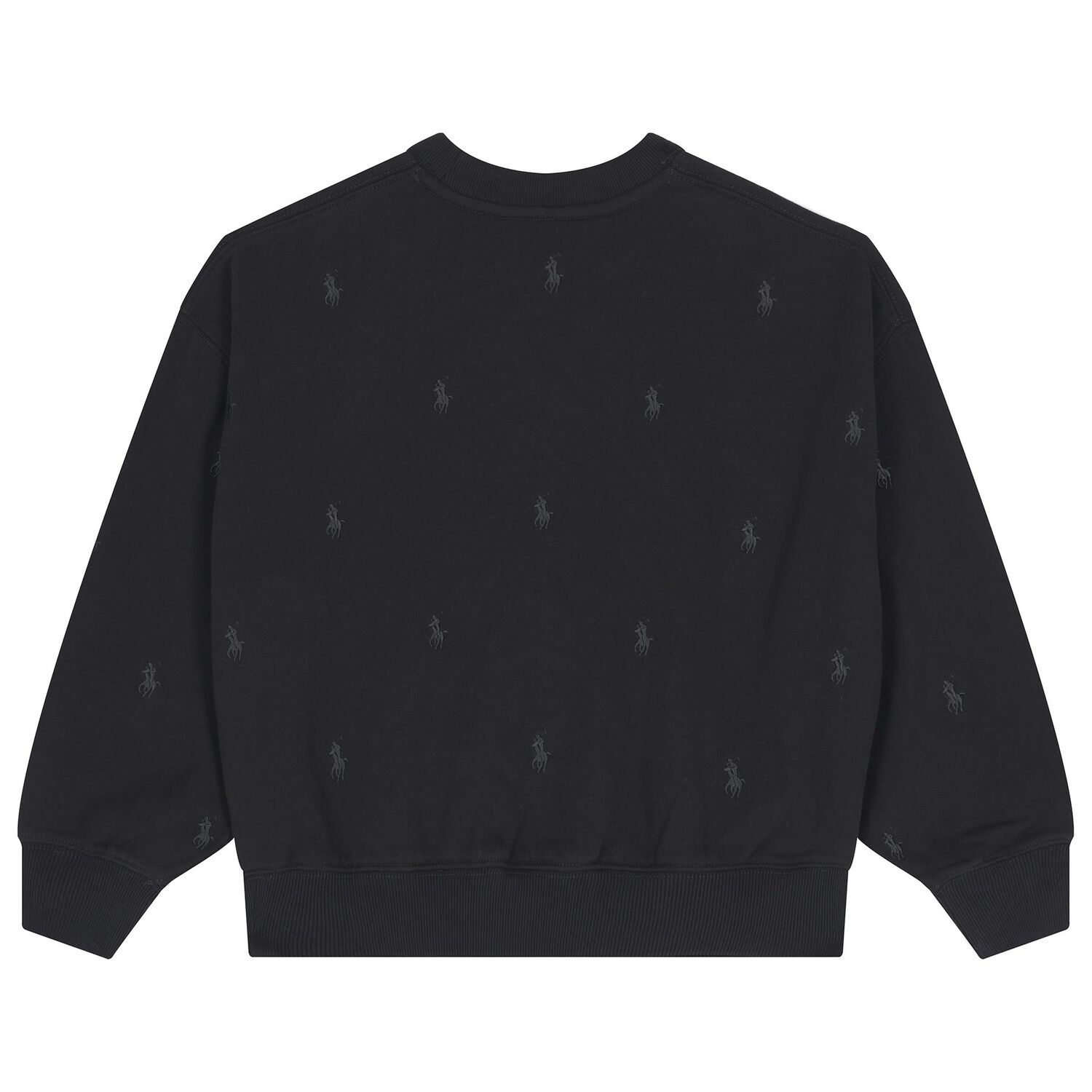 Girls Black Logo Sweatshirt, 1, hi-res