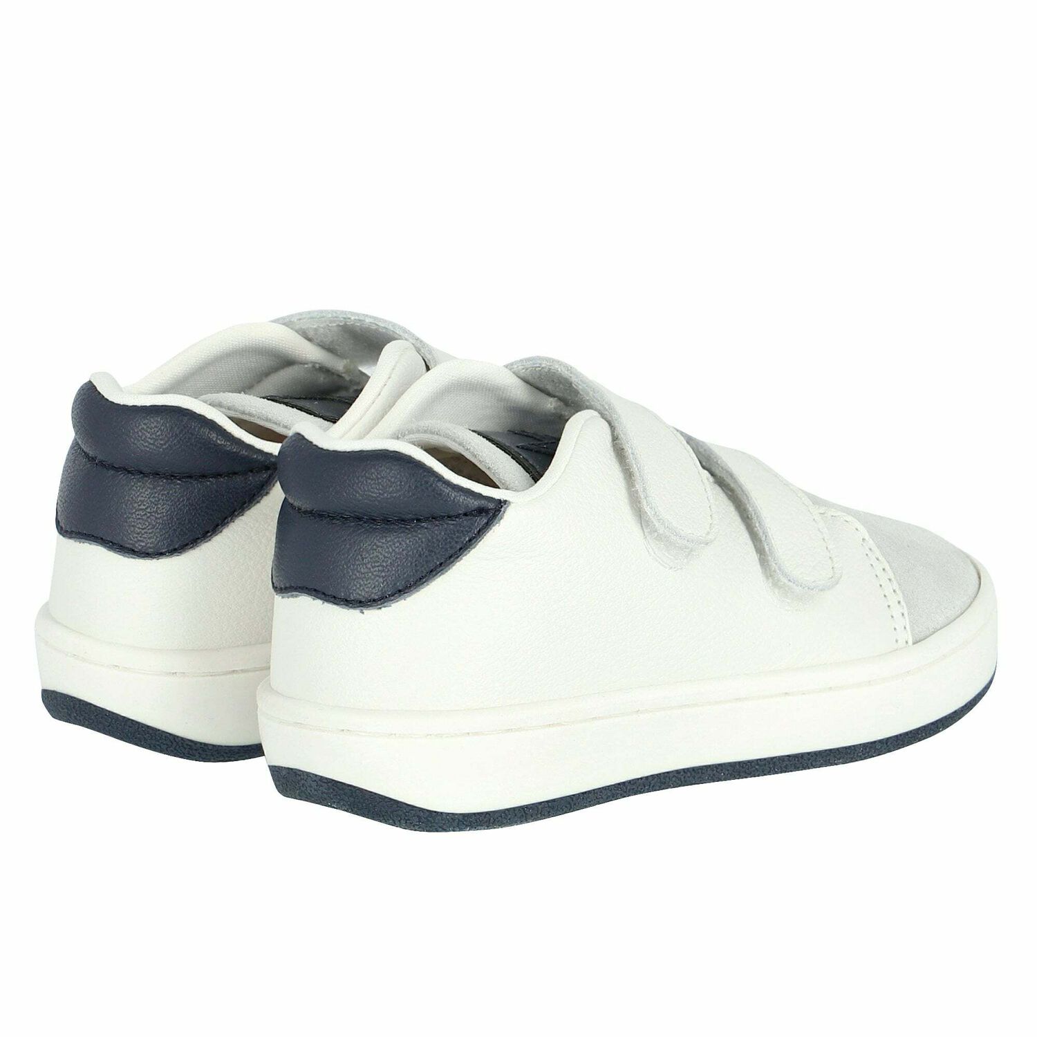 Boys White & Navy Trainers, 1, hi-res image number null