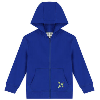 Boys Blue Logo Zip Up Top