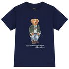 Boys Navy Blue Polo Bear T-Shirt, 1, hi-res