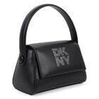 Girls Black Faux Leather Handbag, 1, hi-res