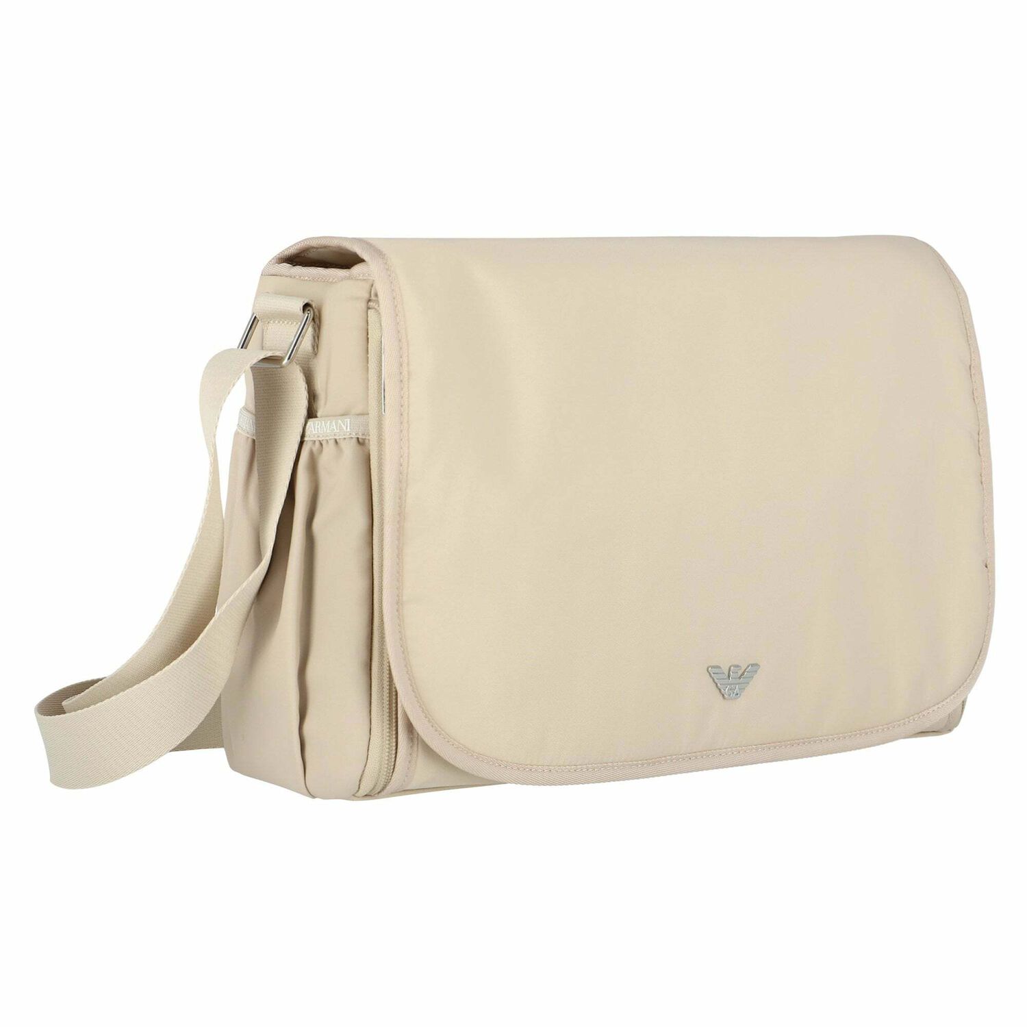 Beige Logo Baby Changing Bag, 6, hi-res