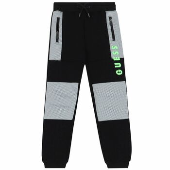 Boys Black & Grey Logo Joggers