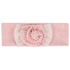 Baby Girls Pink Flower Knitted Headband, 1, hi-res