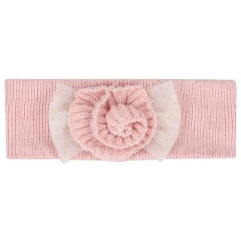 Baby Girls Pink Flower Knitted Headband