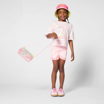 Girls Pink Sequin Shorts