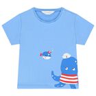 Baby Boys Blue & White Octopus Swim Shorts Set, 1, hi-res