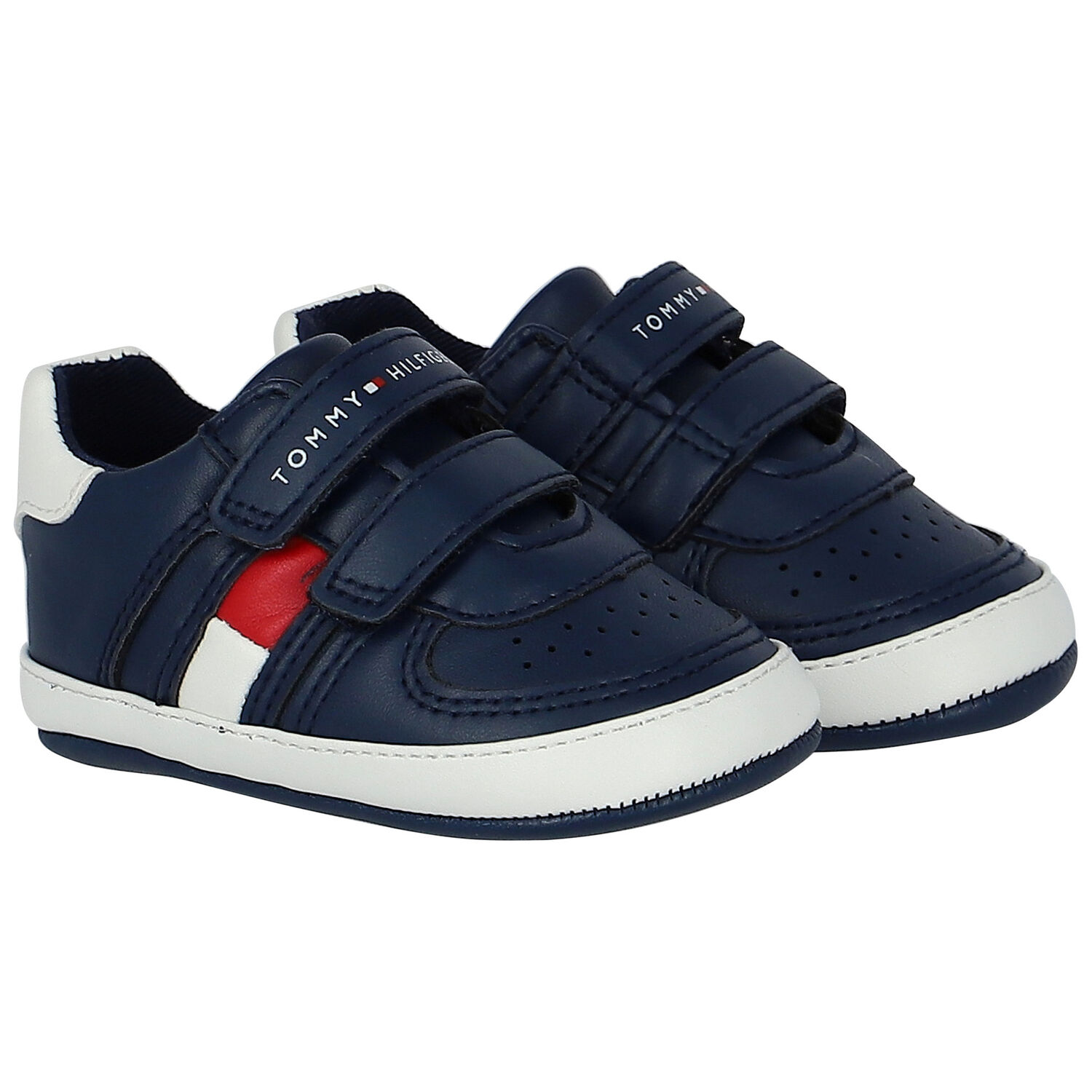 Baby Boys Navy Blue Logo Pre Walker Shoes, 1, hi-res