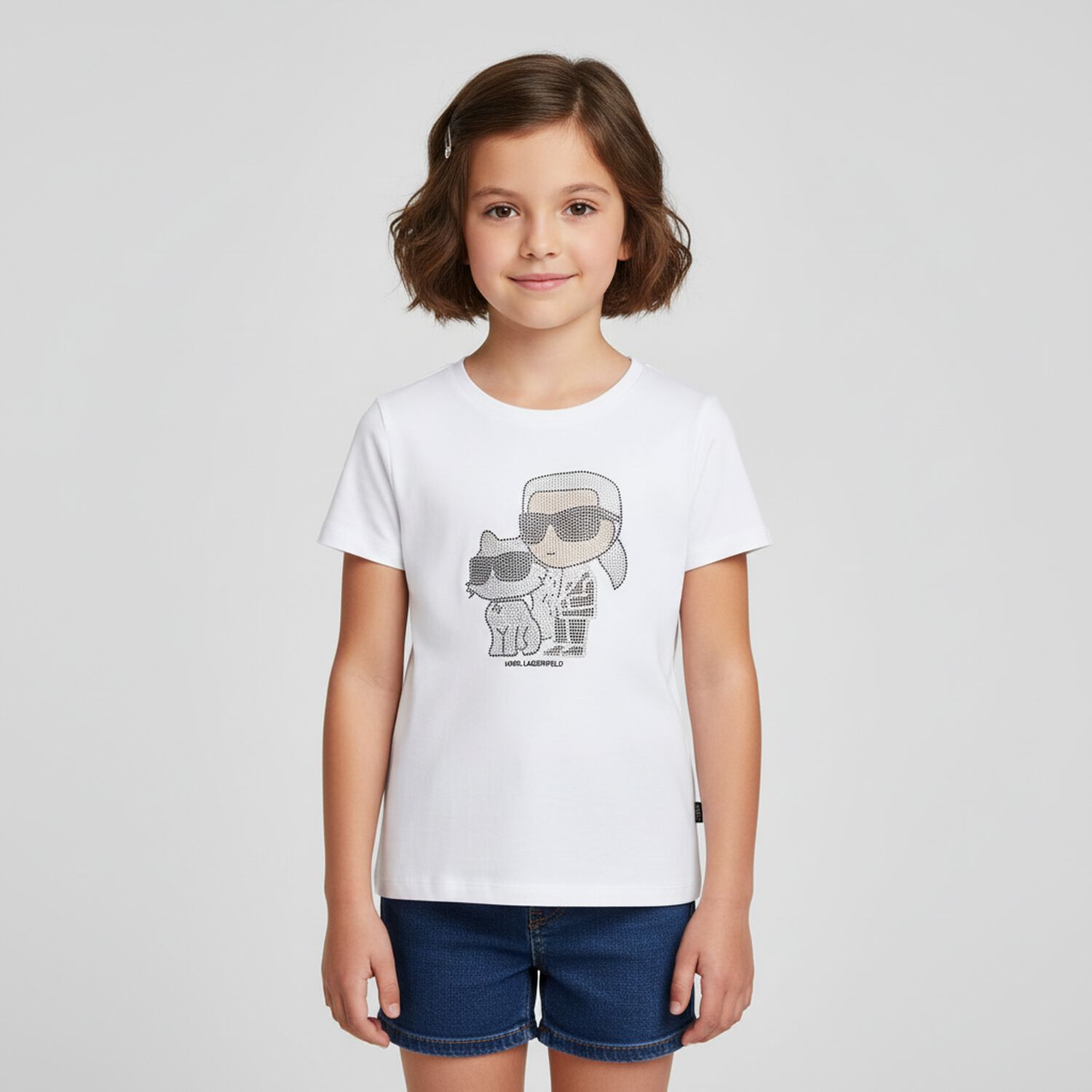 Girls White Ikonik Logo T-Shirt, 2, hi-res image number null