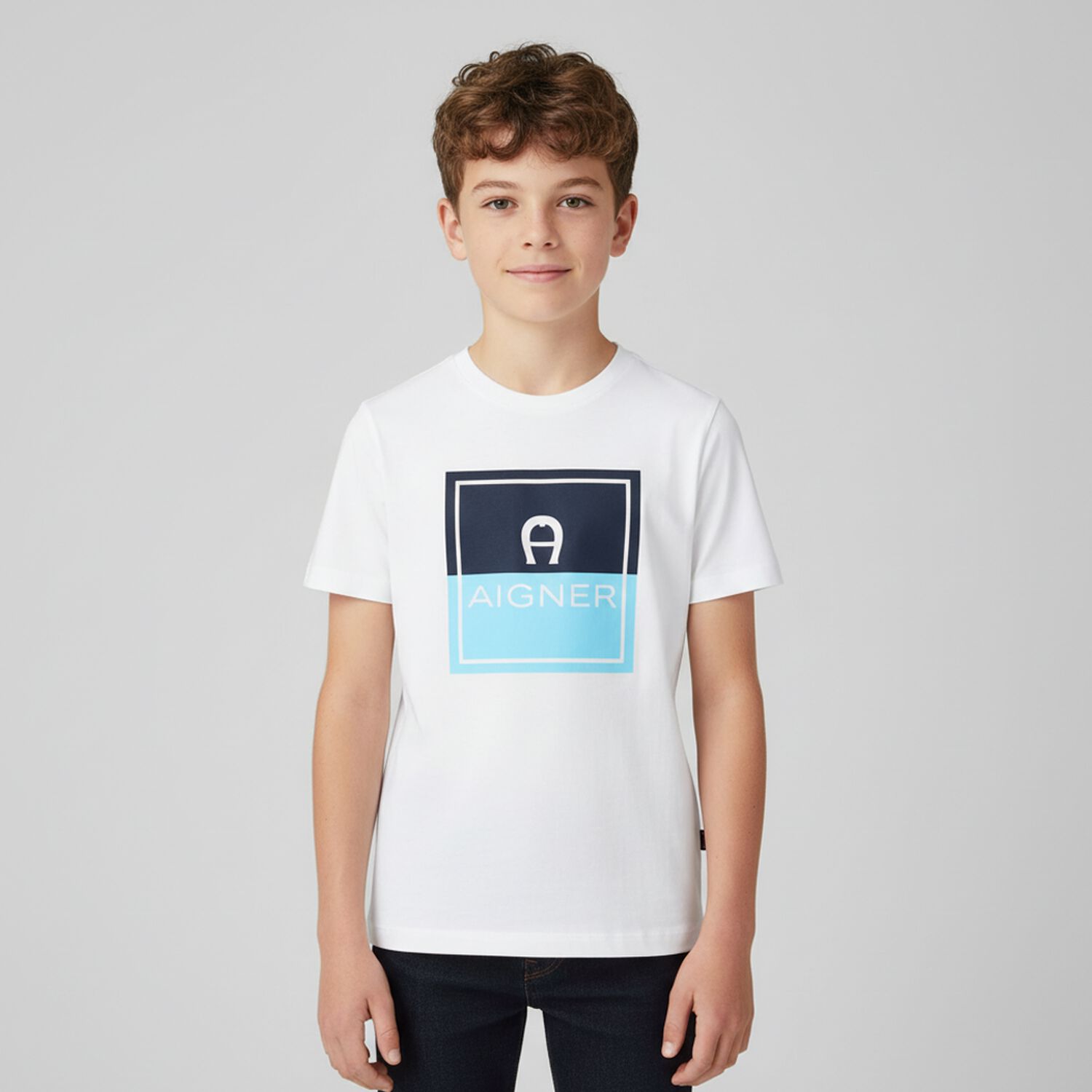 Boys White Logo T-Shirt, 2, hi-res