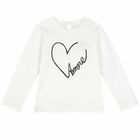 Girls White Cotton Top, 1, hi-res