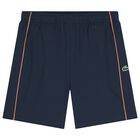 Boys Navy Blue Logo Shorts , 1, hi-res