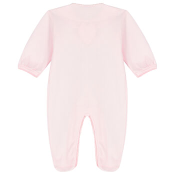 Baby Girls Pink Embellished Floral Babygrow