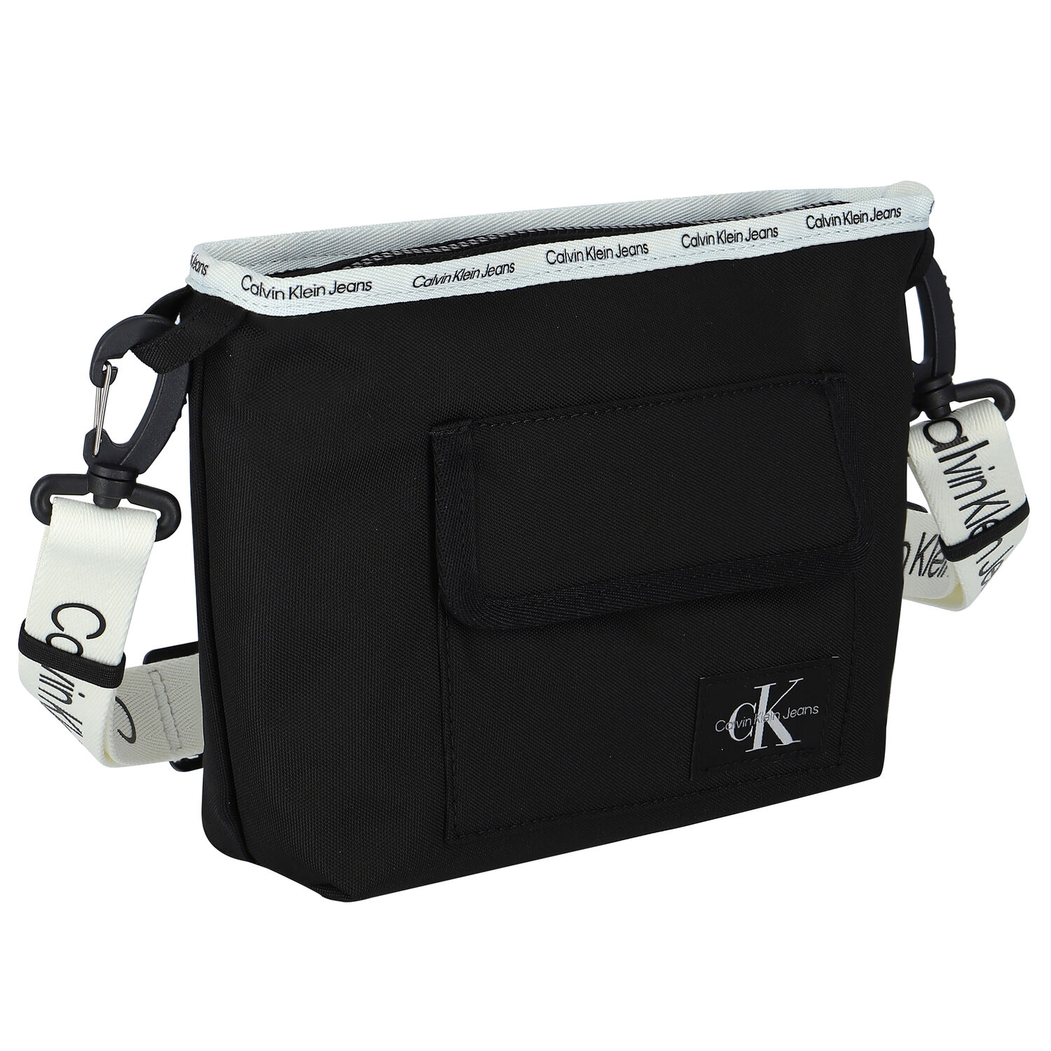 حقيبة بالشعار باللون الأسود والأبيض, 1, hi-res