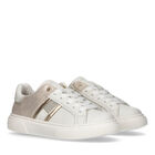Girls White & Gold Logo Trainers, 1, hi-res