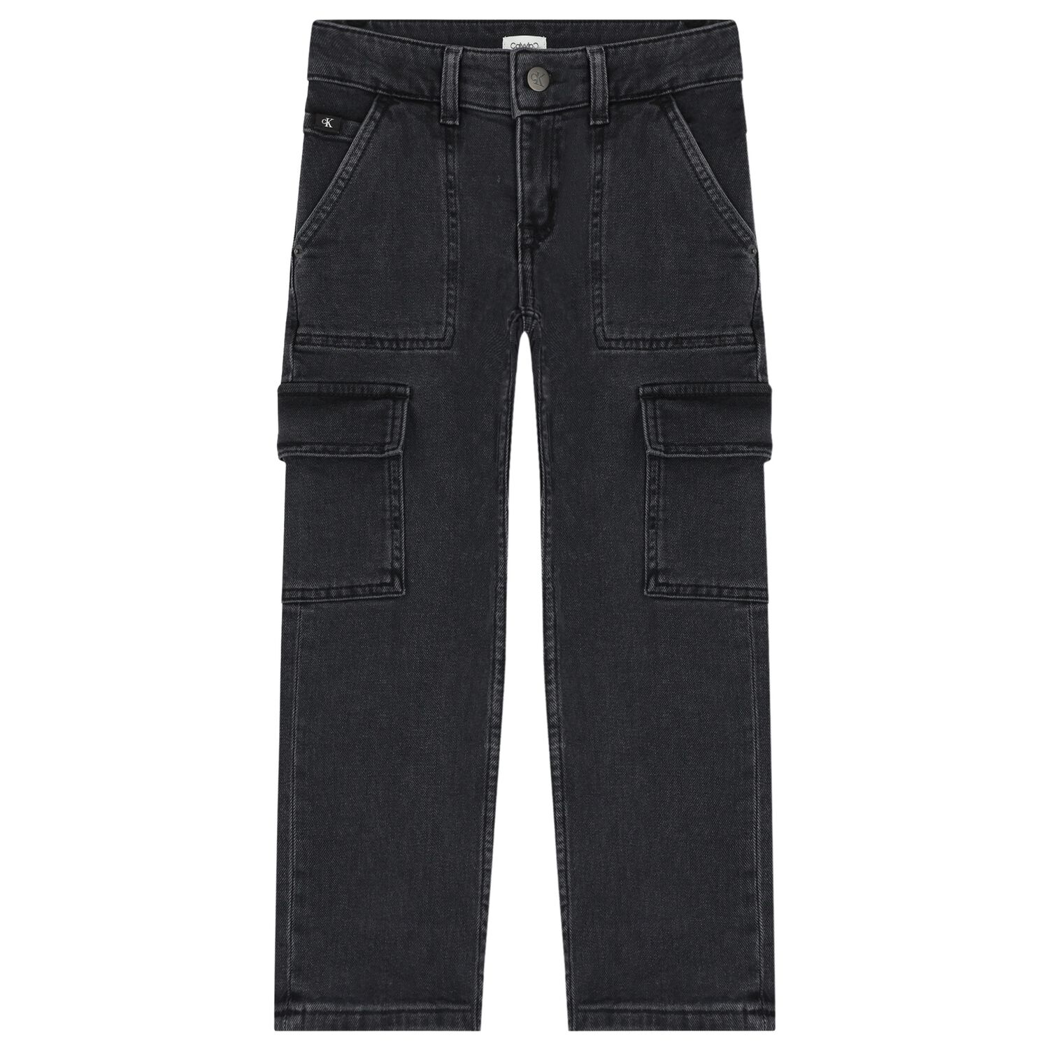 بنطلون أولاد جينز دنيم   بالشعار باللون الوردي, 1, hi-res image number null