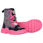 Girls Navy Blue & Pink Glitter Boots, 1, hi-res
