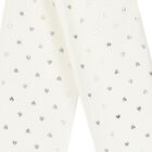 Younger Girls White & Silver Heart Tights, 1, hi-res