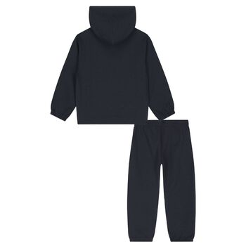Boys Navy Blue Jacquard Logo Tracksuit