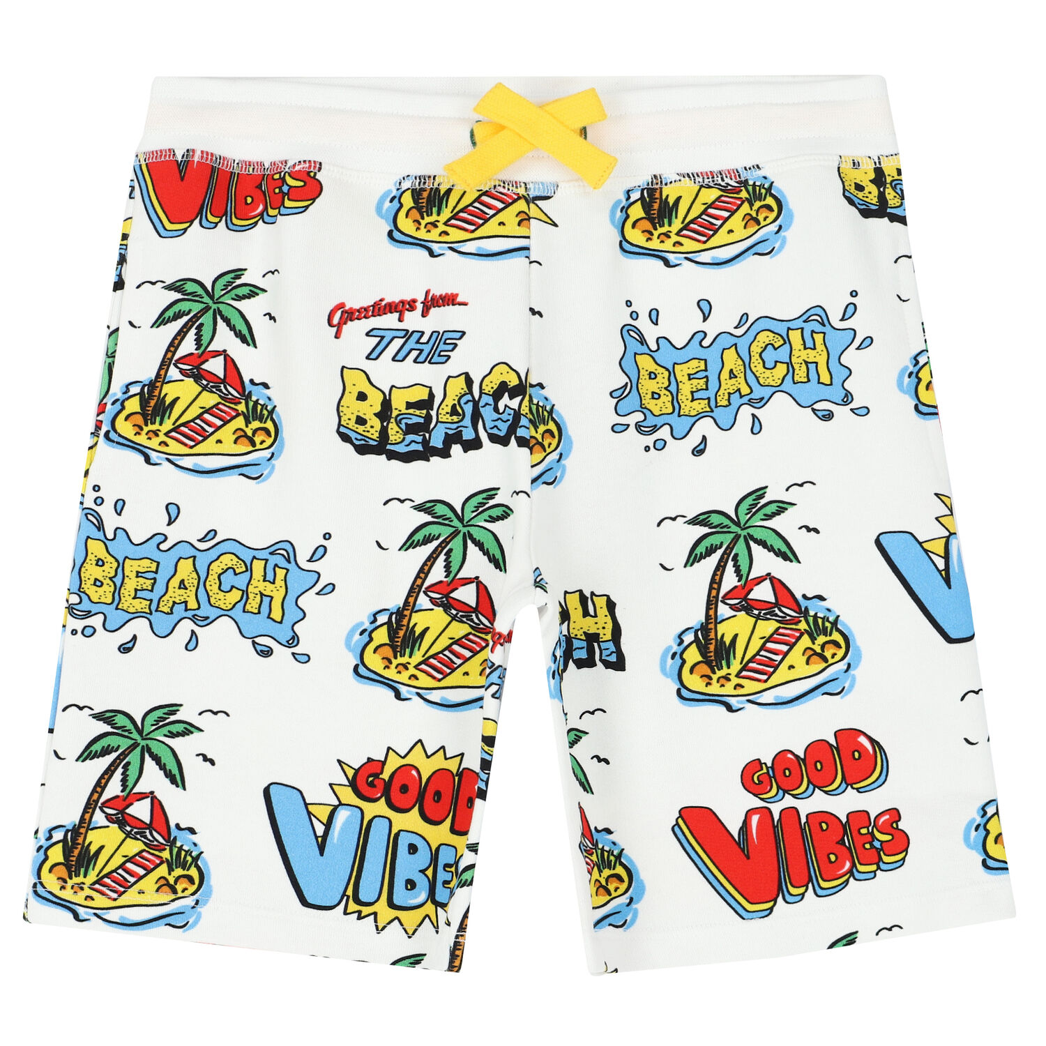 Boys White Beach Shorts, 1, hi-res image number null