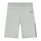Boys Grey Logo Jersey Shorts, 1, hi-res