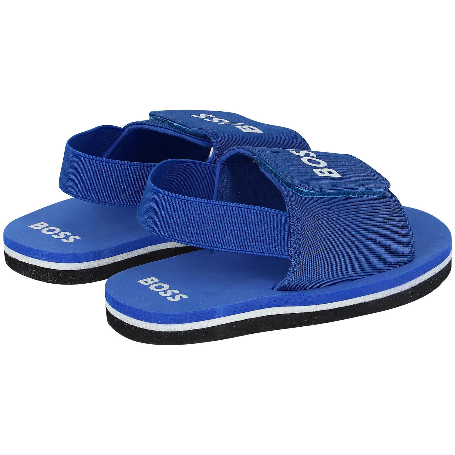 صندل أولاد بالشعار باللون الازرق, 1, hi-res