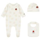 Ivory Bokeh Flower Babygrow Gift Set, 1, hi-res