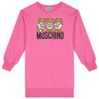 فستان سويت شيرت بسعار تيدي باللون الزهري  , 2, hi-res