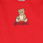 Younger Girls Red Teddy Bear Logo Dress, 2, hi-res