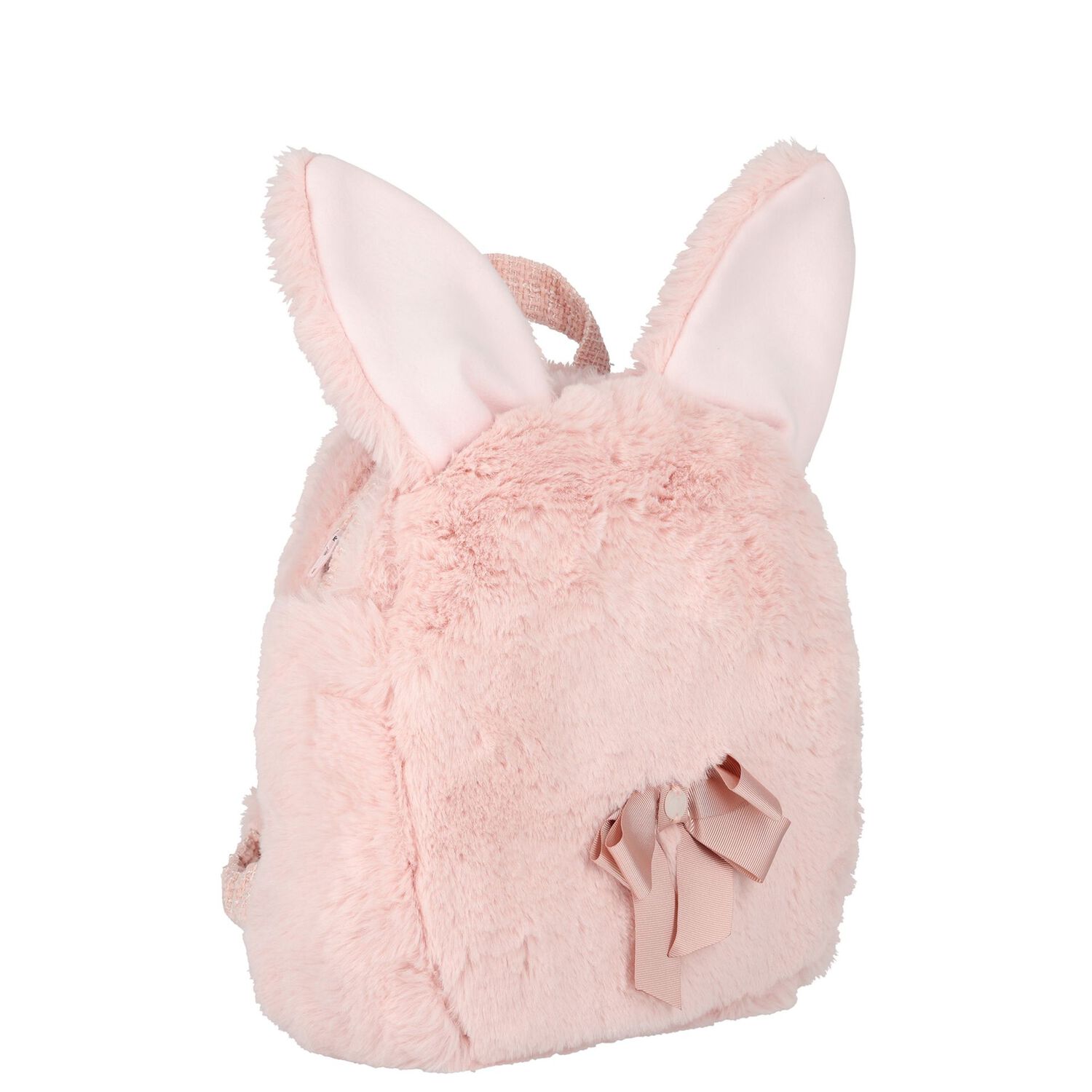 Girls Pink Faux Fur Backpack, 1, hi-res image number null