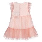 Younger Girls Pink Logo Tulle Dress, 1, hi-res
