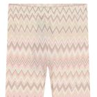 Girls Pink Logo Zig Zag Leggings, 1, hi-res