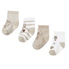 Baby Boys Beige & White Socks ( 4-Pack ), 2, hi-res