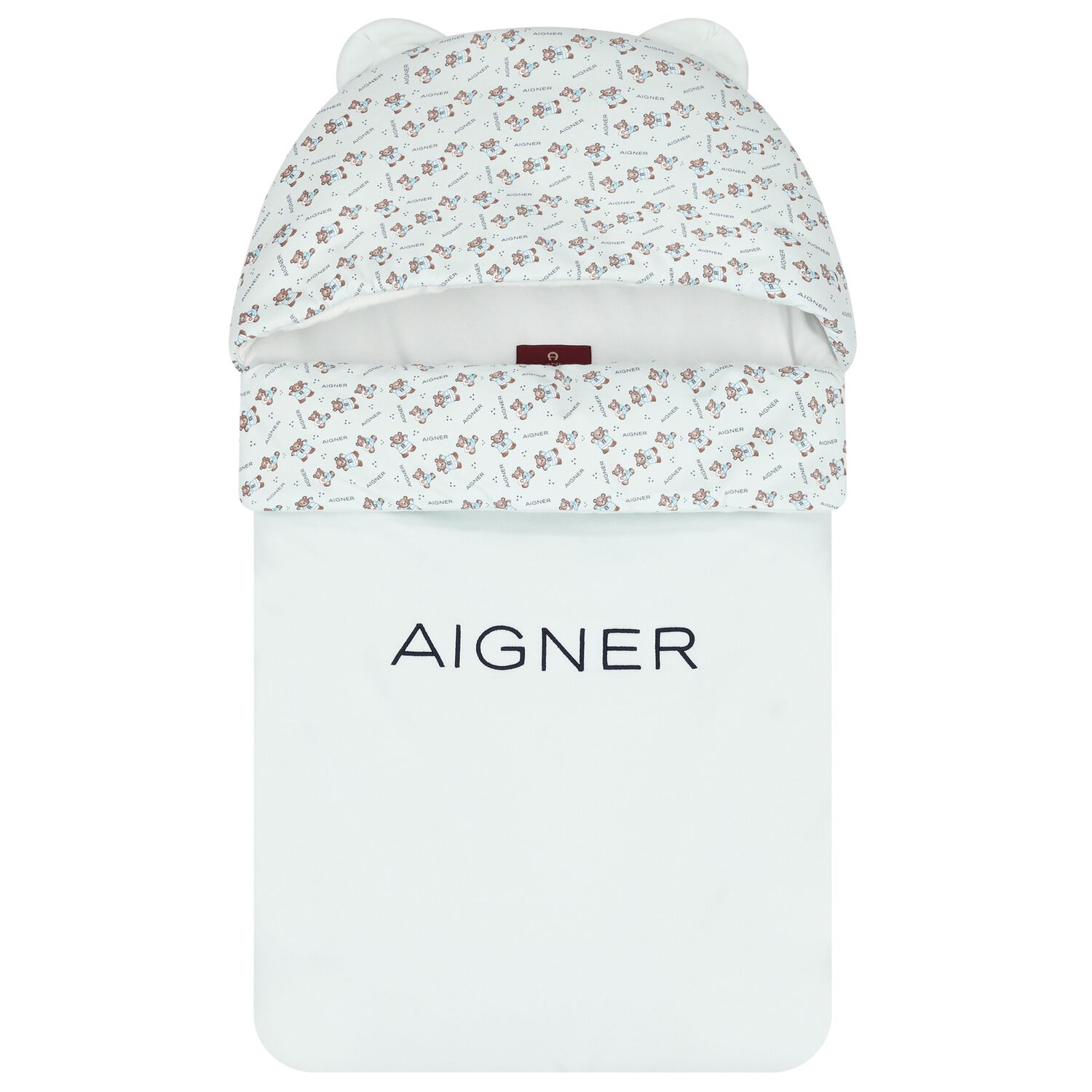 Baby Boys Blue & White Teddy Bear Logo Nest, 1, hi-res