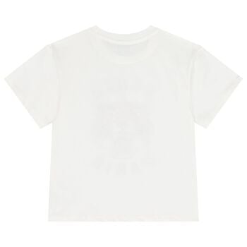 تيشيرت بالشعار بطبعه نمر باللون العاجى 