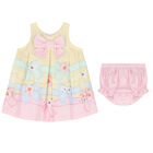 طقم فستان بطبعة الزهور باللون الأصفر, 1, hi-res