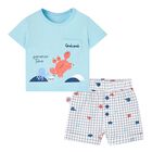 Younger Boys Blue & Ivory Shorts Set, 1, hi-res