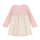 Baby Girls Pink & Beige Embroidered Dress, 1, hi-res