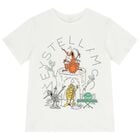 تيشيرت بشعار حشرة باللون العاجي للأولاد, 1, hi-res