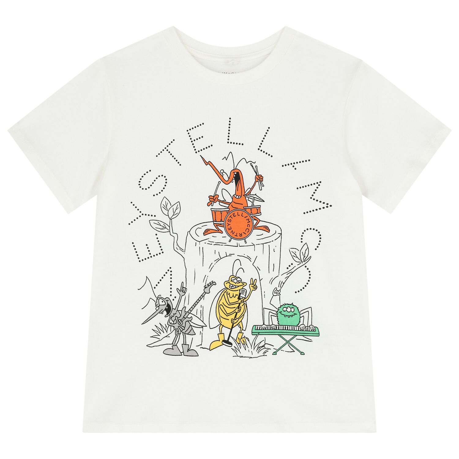 تيشيرت بشعار حشرة باللون العاجي للأولاد, 1, hi-res