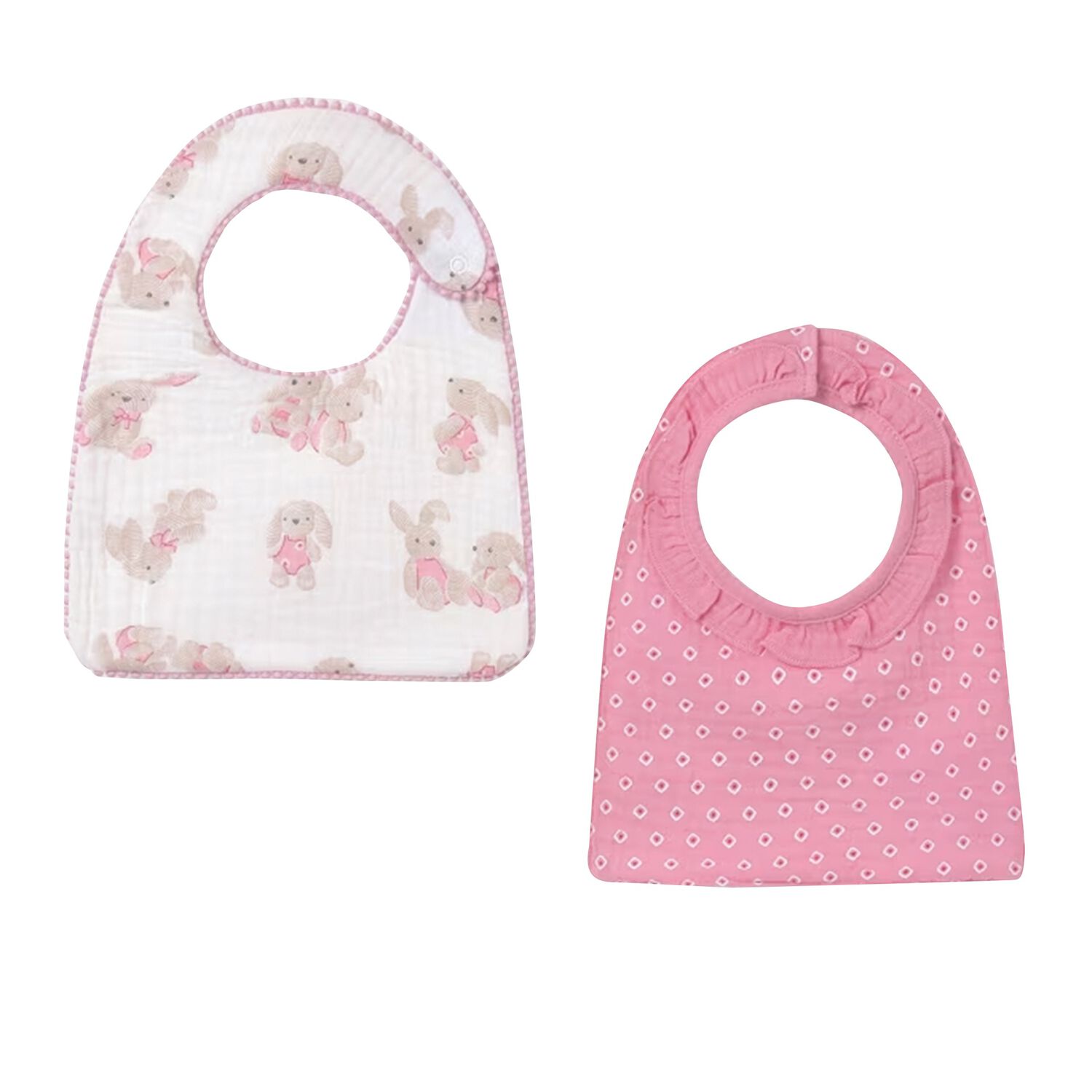 Baby Girls White & Pink Bibs ( 2-Pack ), 2, hi-res