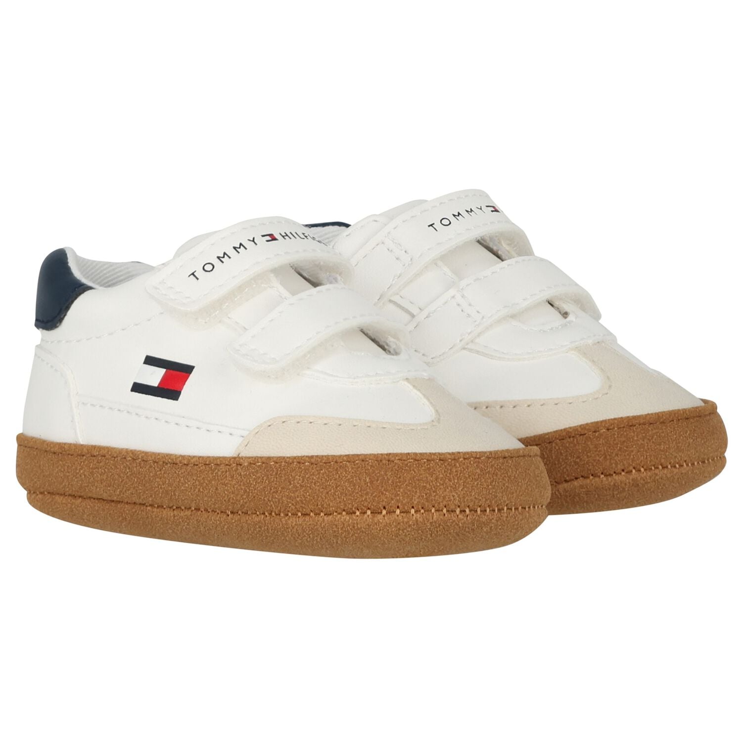 Baby Boys White Logo Pre Walker Shoes, 1, hi-res