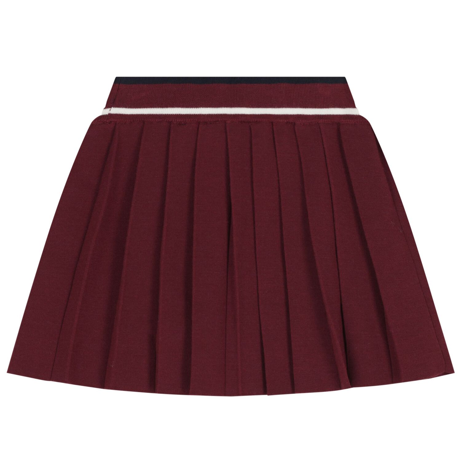 Girls Burgundy Logo Pleated Skirt, 1, hi-res image number null