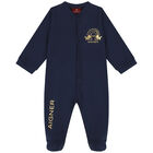 Navy & Gold Logo Babygrow, 2, hi-res