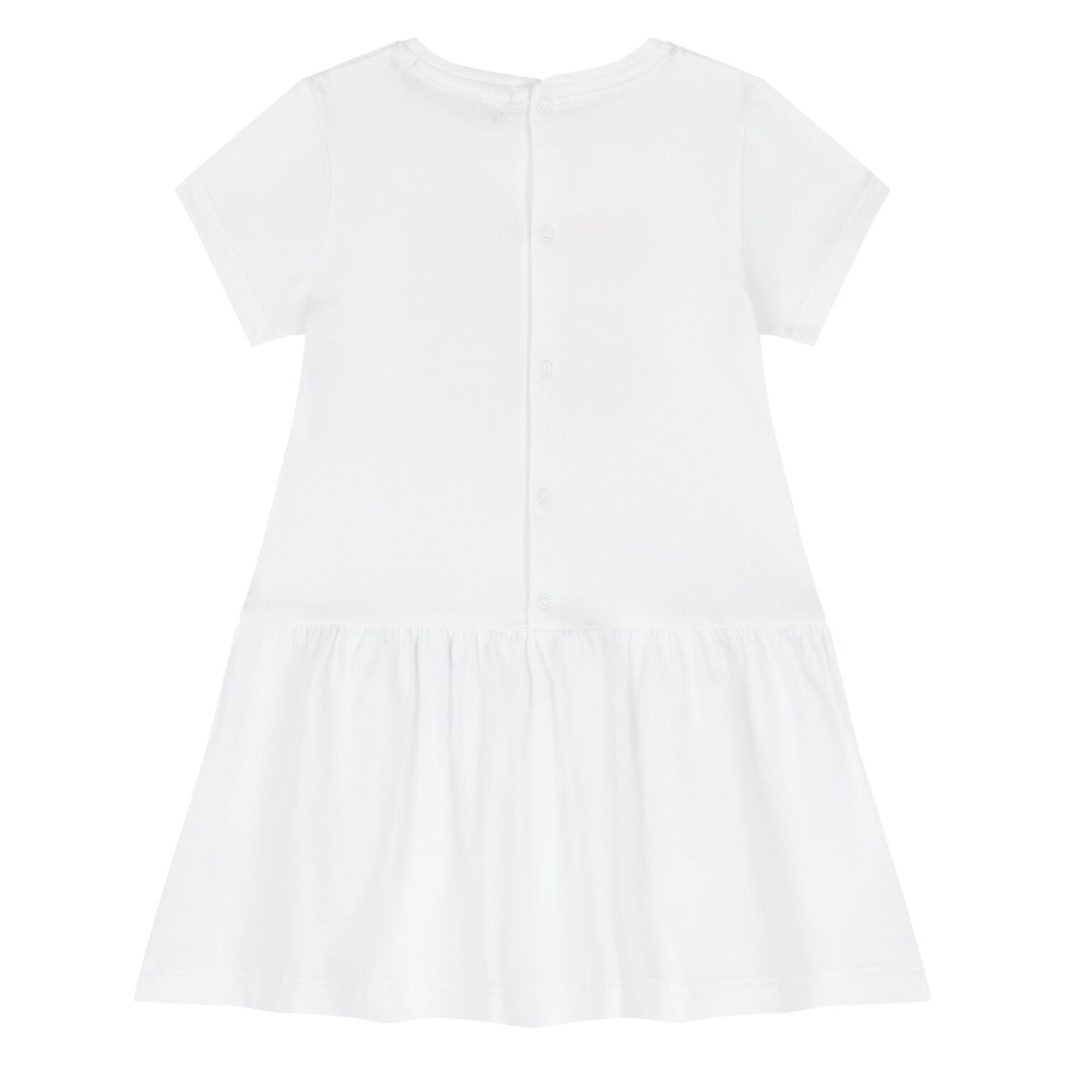 Younger Girls White Logo Dress, 1, hi-res