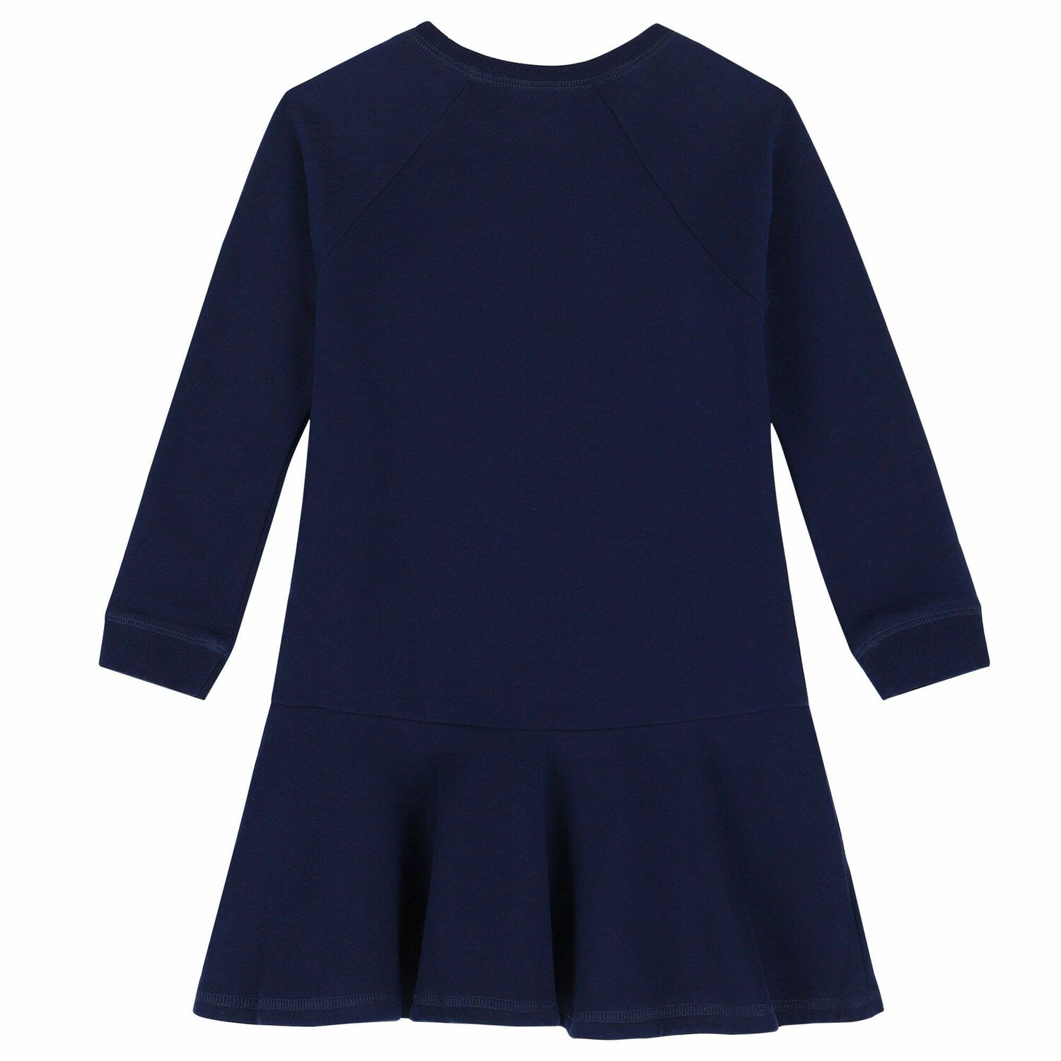 Girls Navy Bear Sweatshirt Dress, 1, hi-res