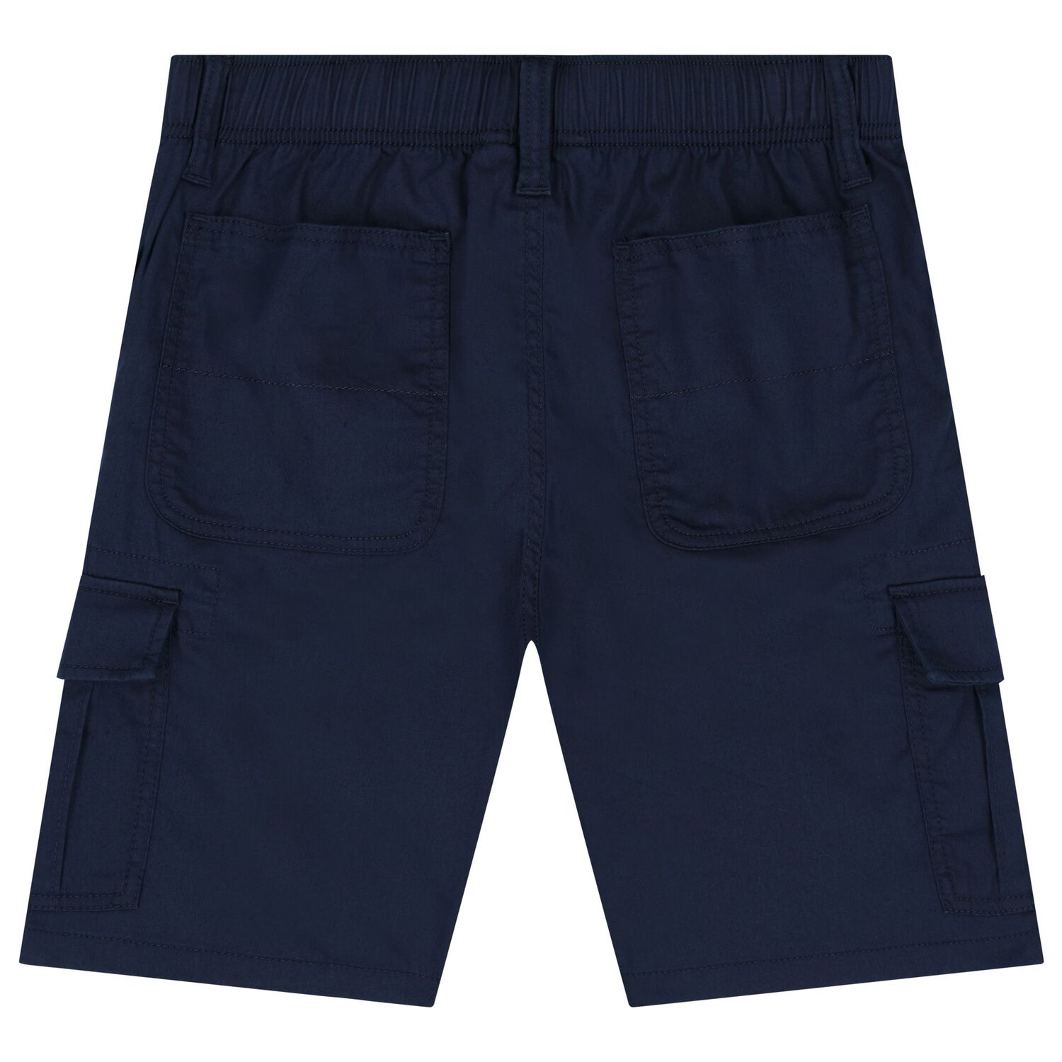 Boys Navy Blue Logo Shorts, 1, hi-res